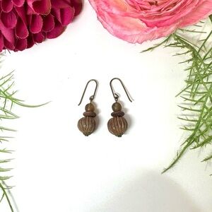 VINTAGE⚜️Wooden Beaded Drop Earrings